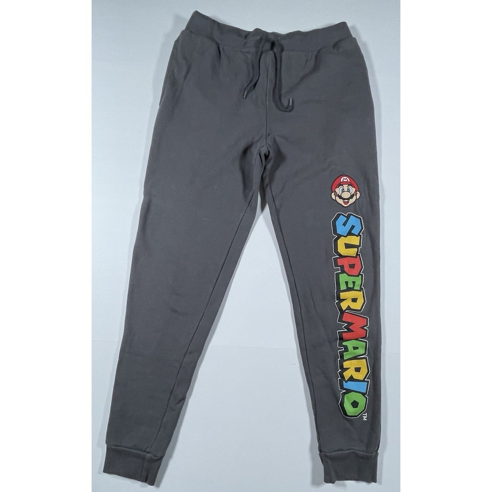Super Mario Gray Pull ups Sweat Pants Gray Size Mens/boys size Medium 30X28